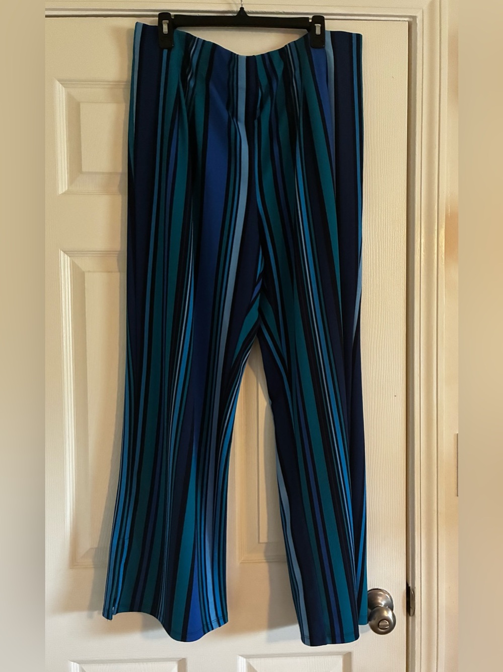 Isaac Mizrahi Blue Striped Wide Leg Pants
